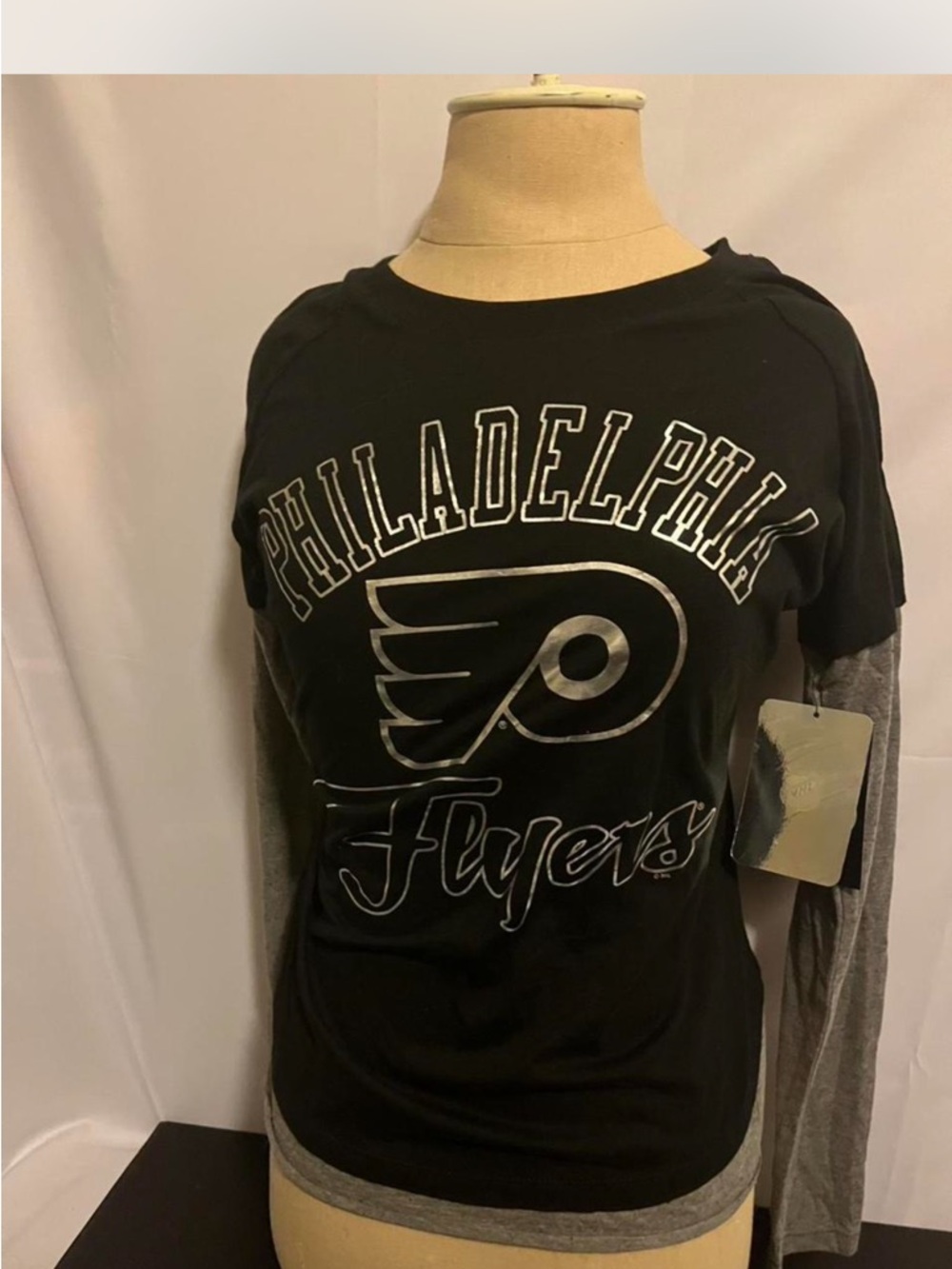 Philadelphia Flyers HockeyTouch by Alyssa Milano Black & Gray Long-Sleeve Tee